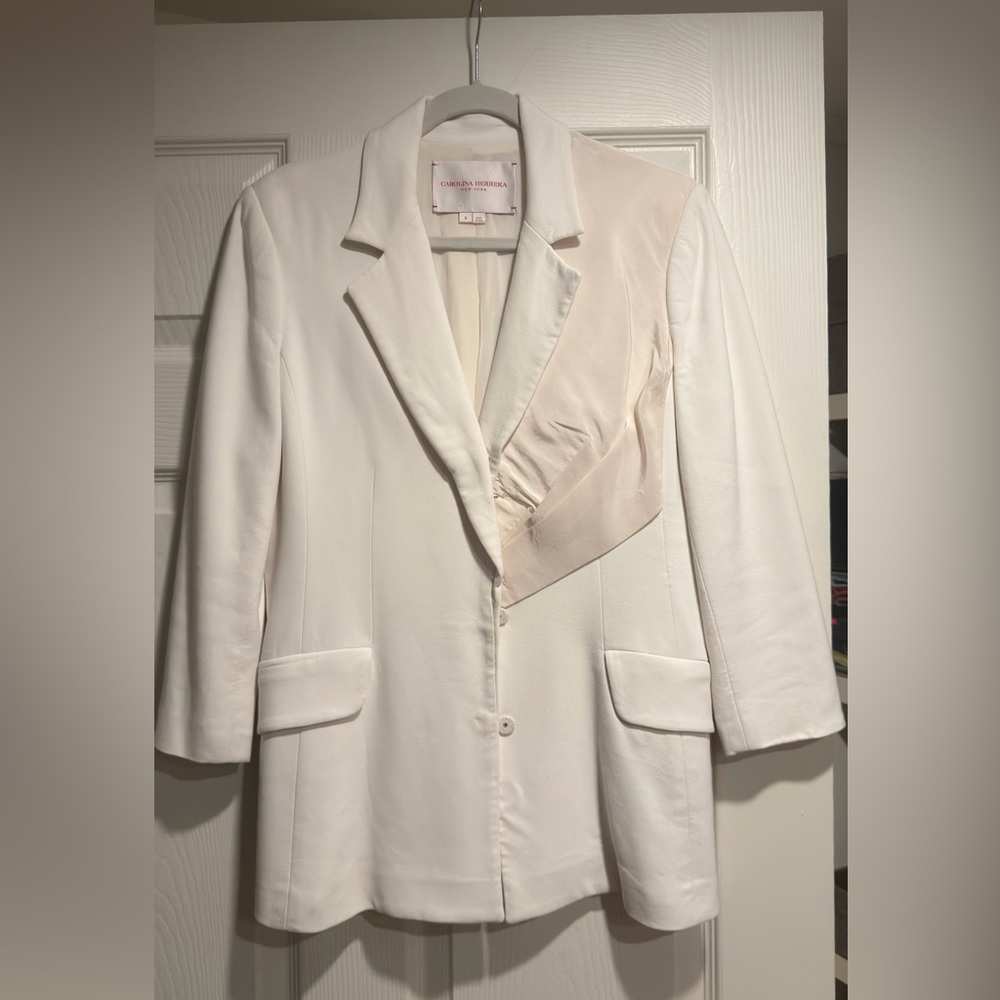 Carolina Herrera White Blazer with Cream Accent